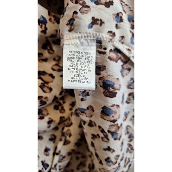 UMGEE Animal Print Baby Doll Smock Flowy Semi Sheer Dress Women Plus Size 2x - Picture 7 of 7